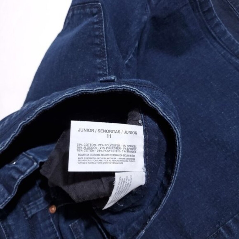 LEI High Rise Tatum Denim Stretch Jean Shorts 11 Juniors Dark Wash Indigo - Picture 10 of 10